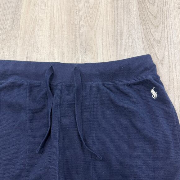 Polo Ralph Lauren Waffle Knit Lounge Pants Men's XL Navy Cotton Sleepwear Pony - Picture 3 of 9